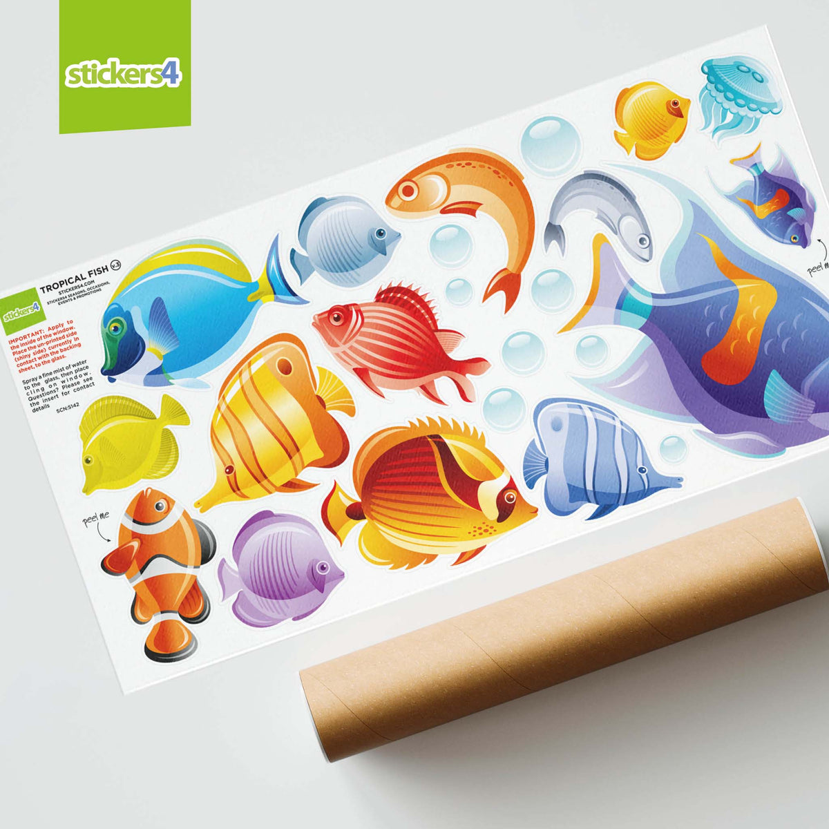 Tropical Fish Double-Sided Static Cling Window Set