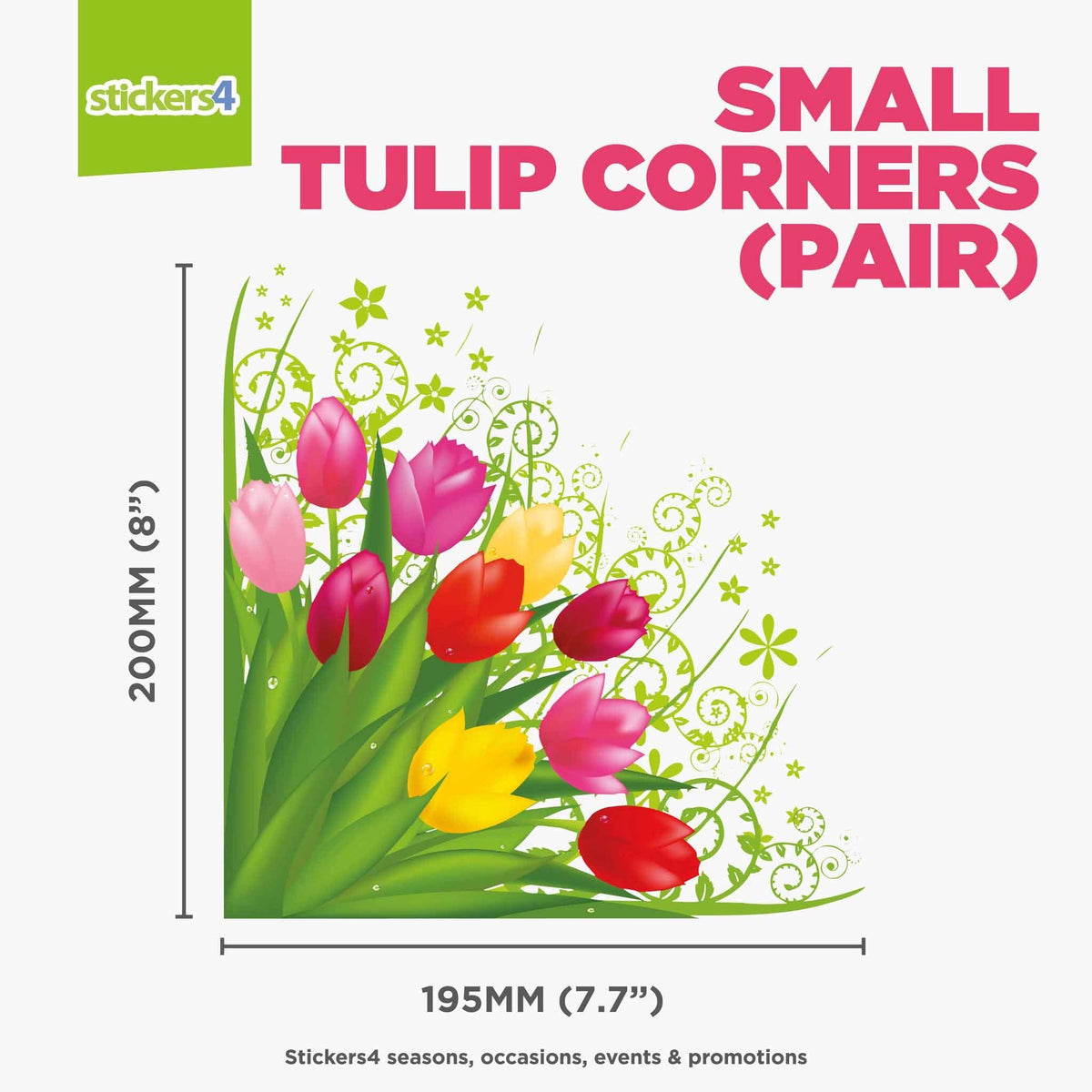 Tulip Corner Window Clings Seasonal Window Display