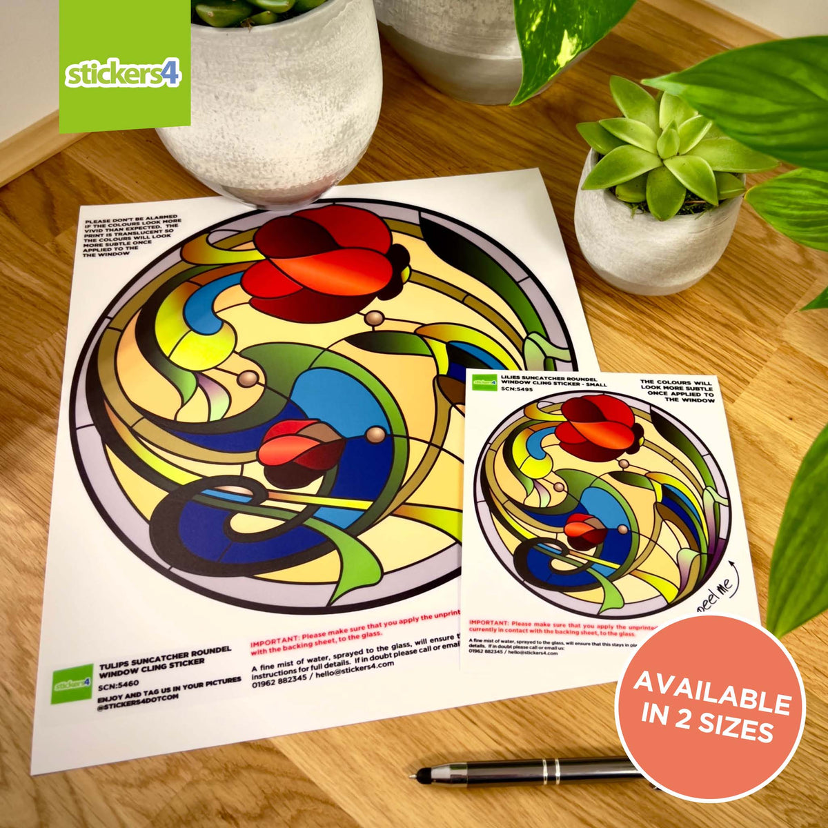 Tulips Suncatcher Roundel Window Cling