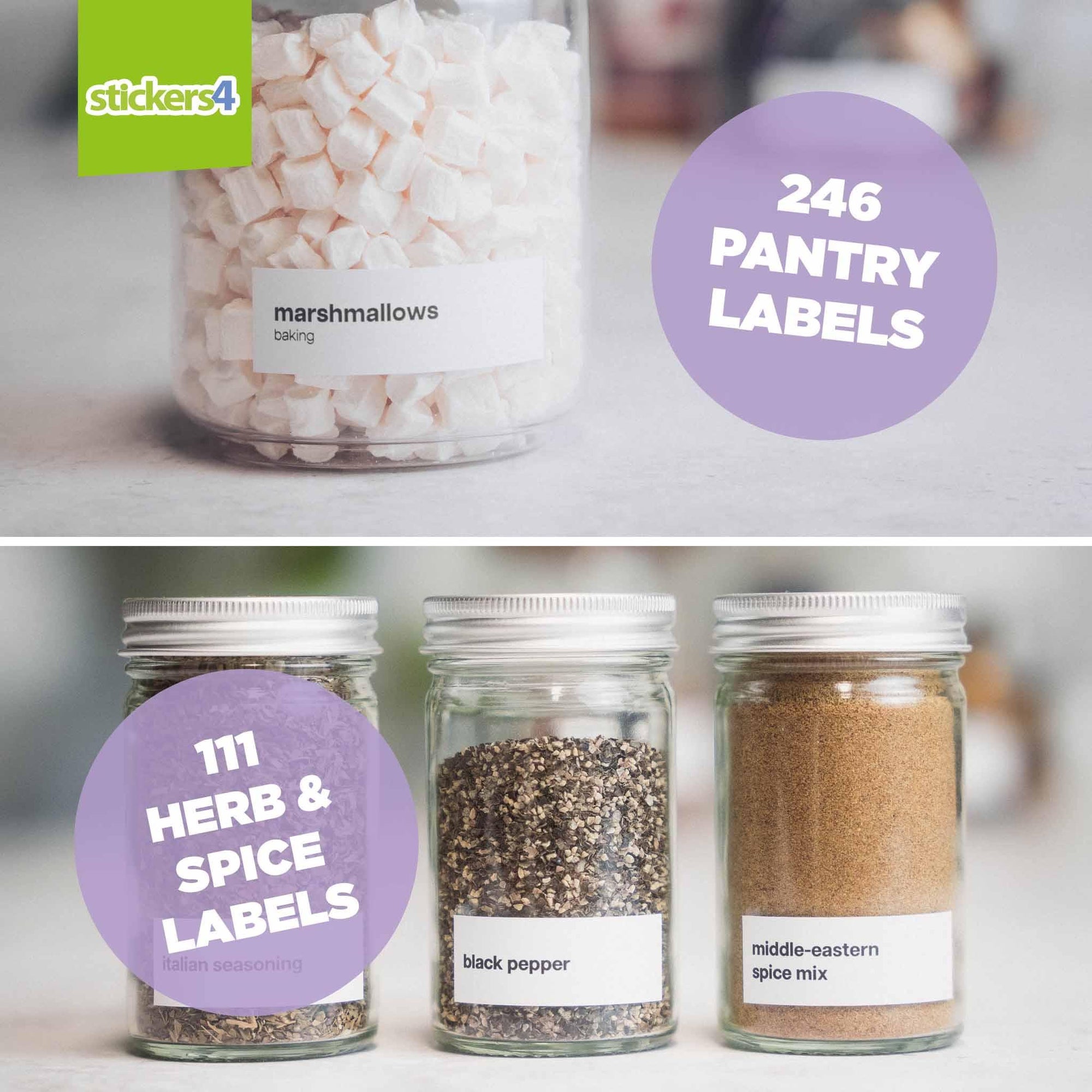 418 Pantry Labels - Ultimate Collection Kitchen Labels Home Organisation