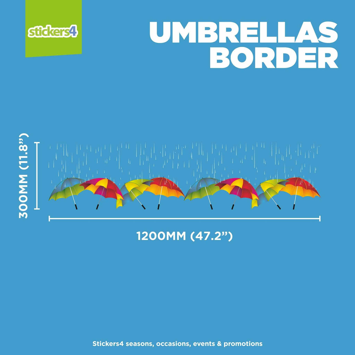 Umbrellas Border Window Cling Window Display Border