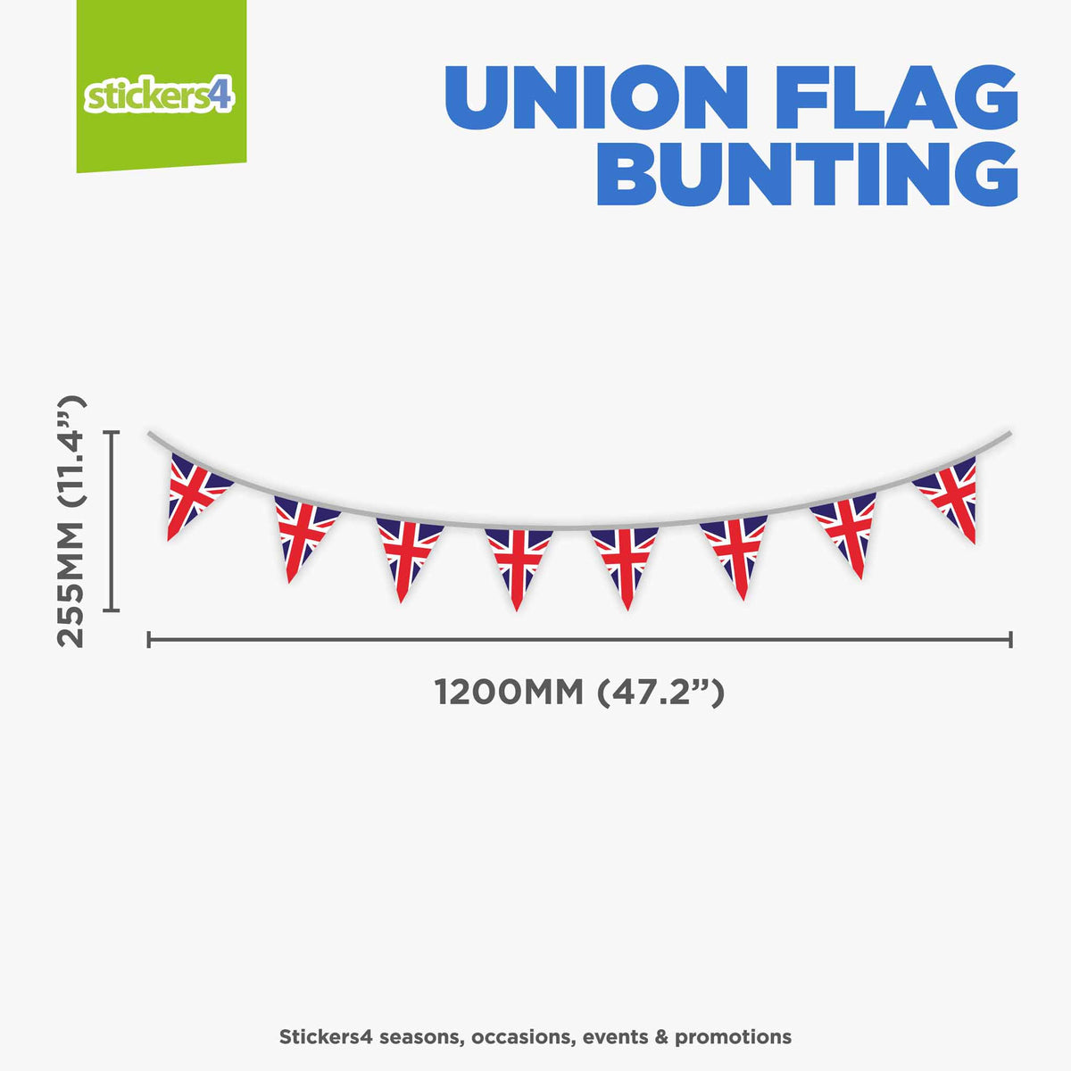 Union Flag Bunting Effect Window Sticker