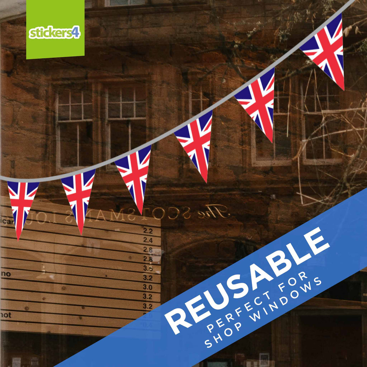 Union Flag Bunting Effect Window Sticker