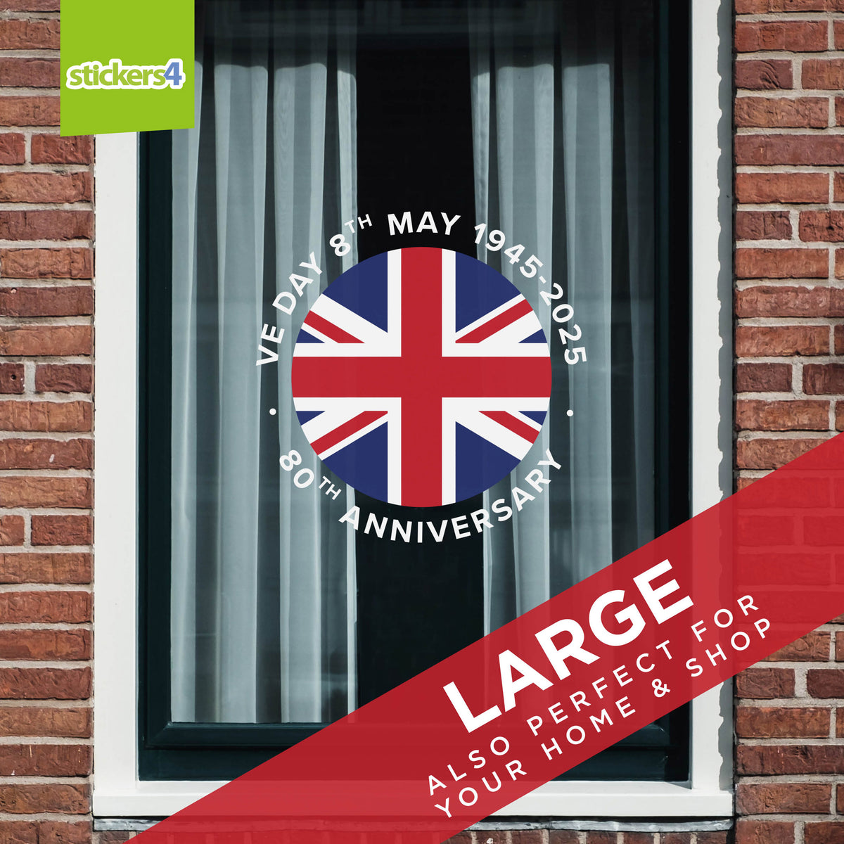 VE Day Union Flag Roundel Window Sticker