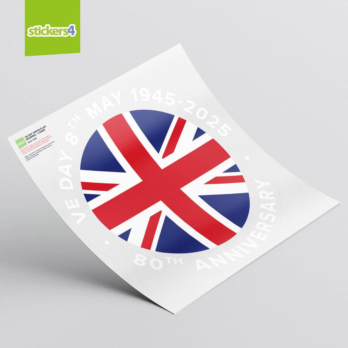 VE Day Union Flag Roundel Window Sticker