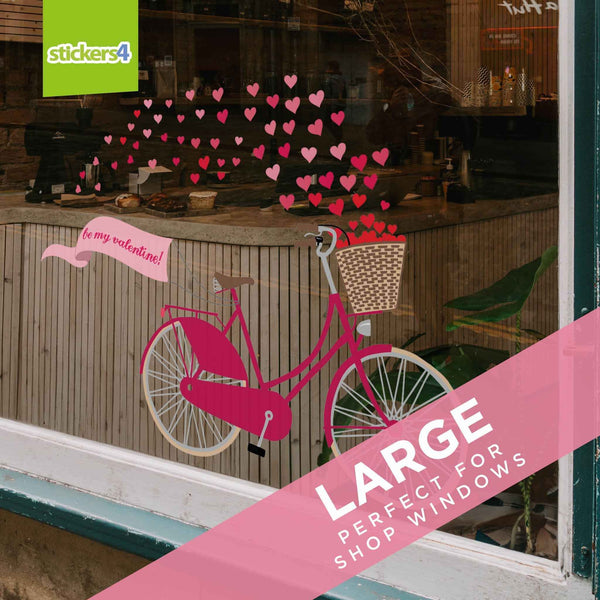 Valentine's Bicycle Window Cling Valentine's Day Display