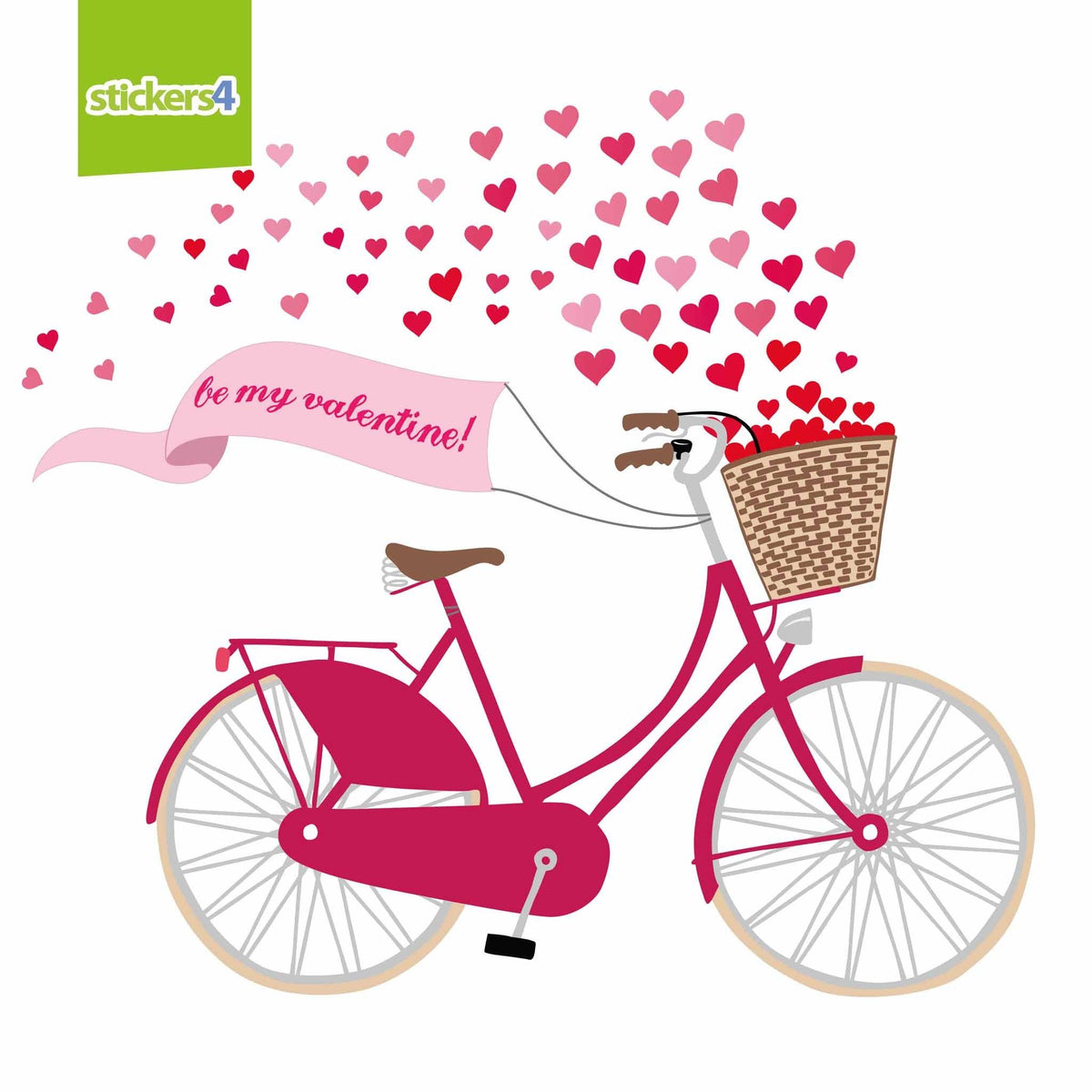 Valentine&#39;s Bicycle Window Cling Valentine&#39;s Day Display