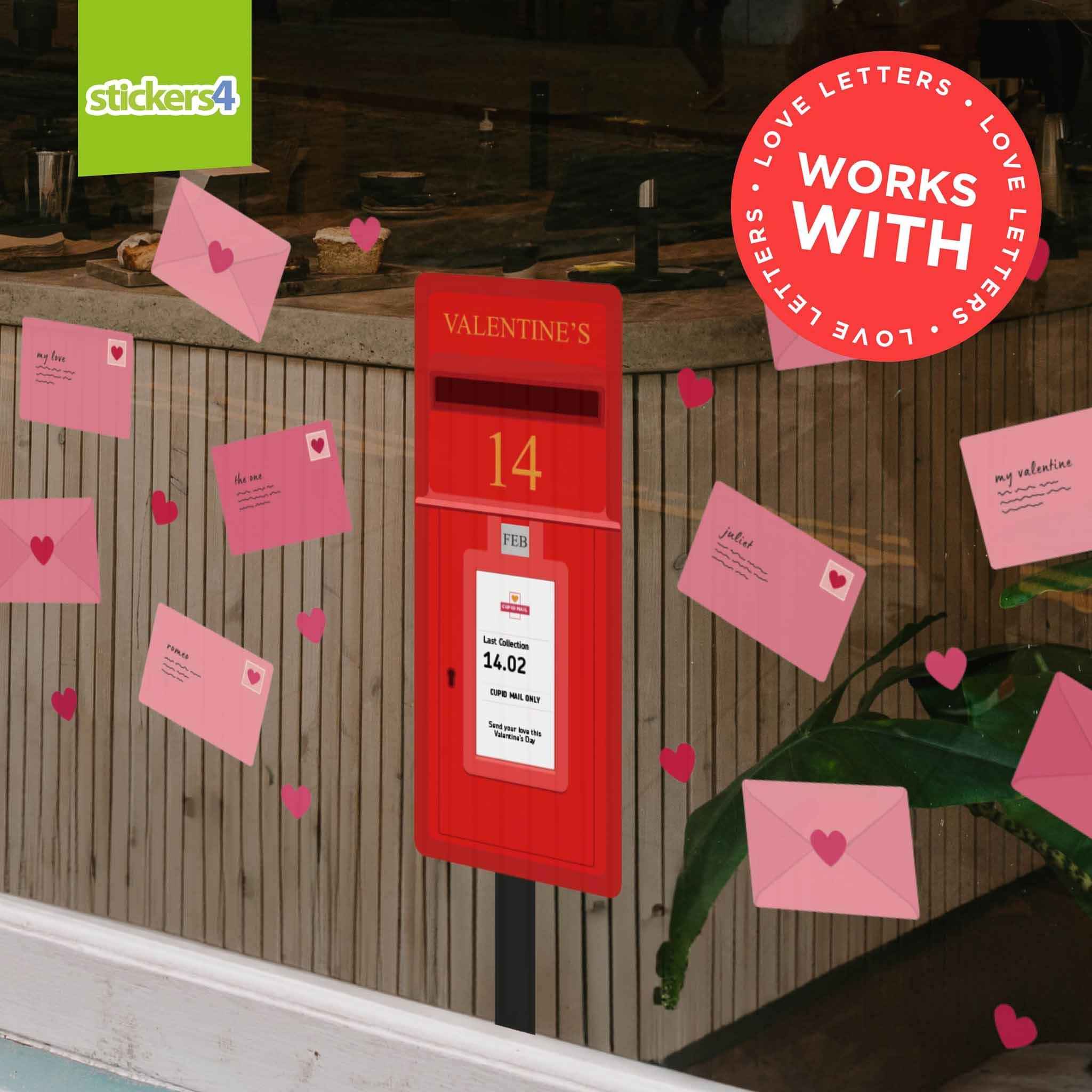 Window Post Sticker Valentine's Post Box Window Sticker | Card Shop Window Display