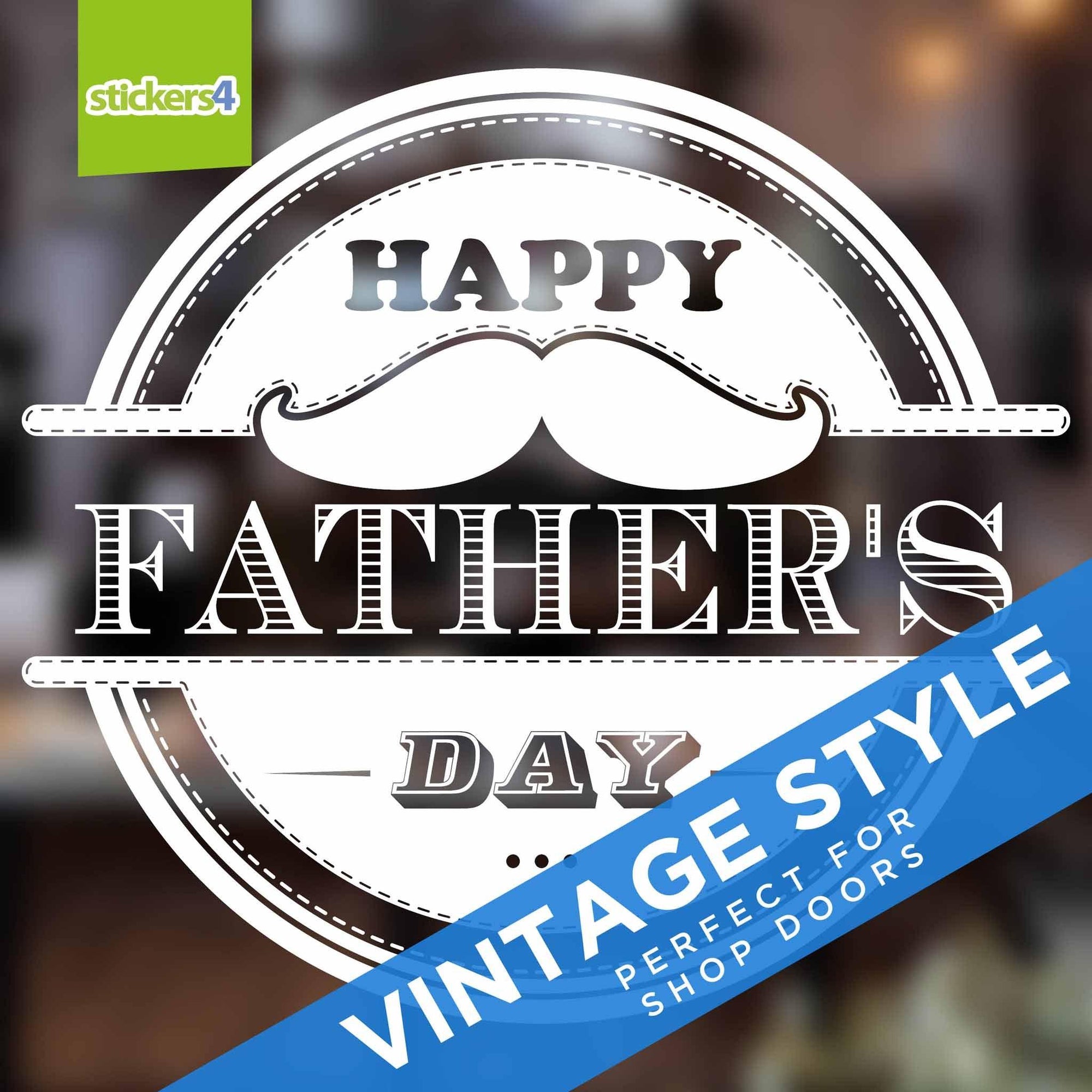 Vintage Happy Father's Day Window Sticker Father's Day Window Display