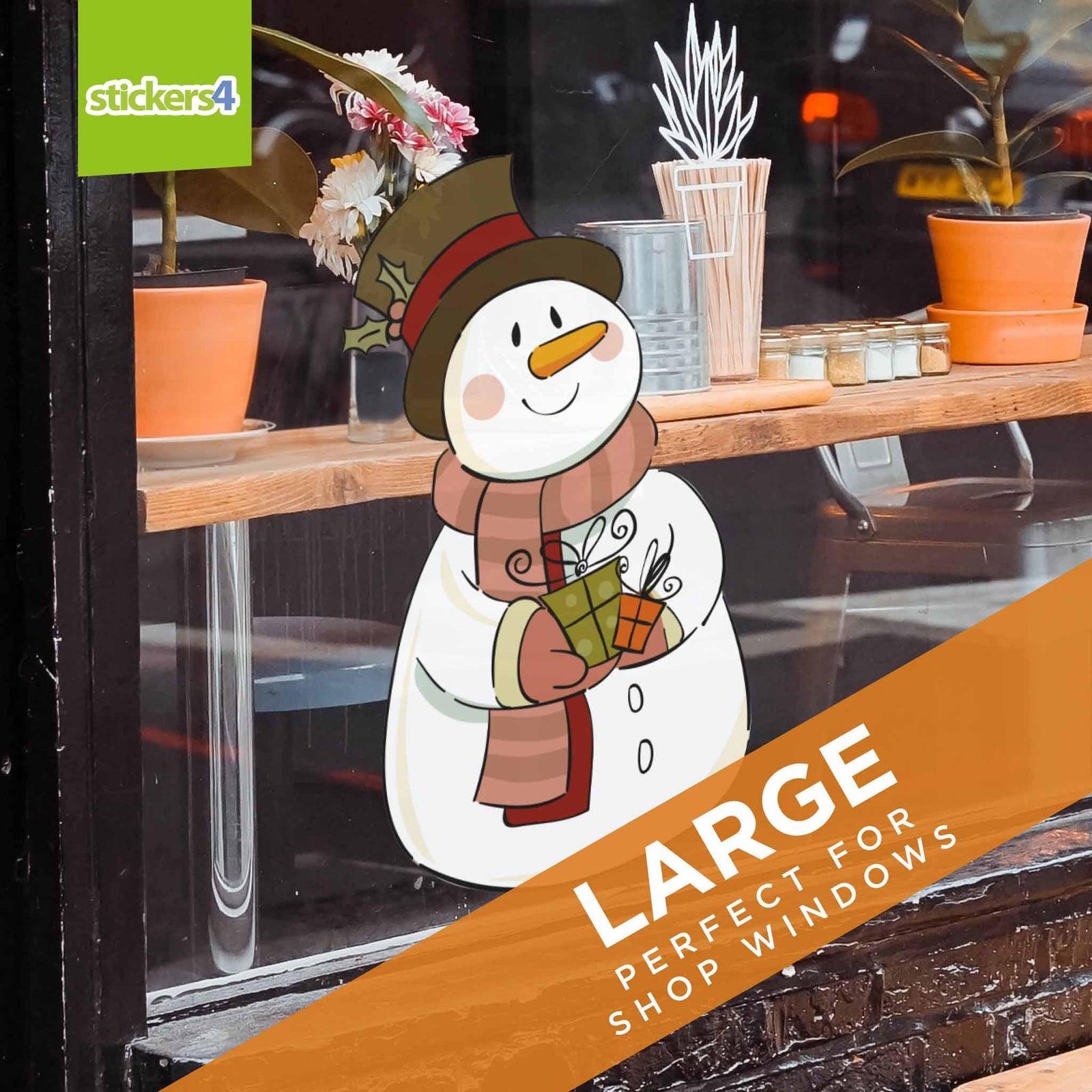 Vintage Snowman Christmas Window Cling Christmas Window Display