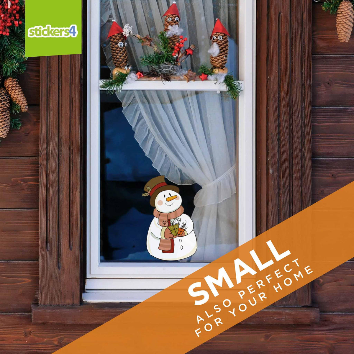 Vintage Snowman Christmas Window Cling Christmas Window Display