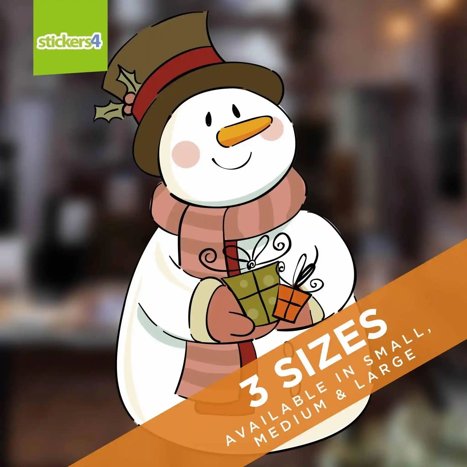 Vintage Snowman Christmas Window Cling Christmas Window Display