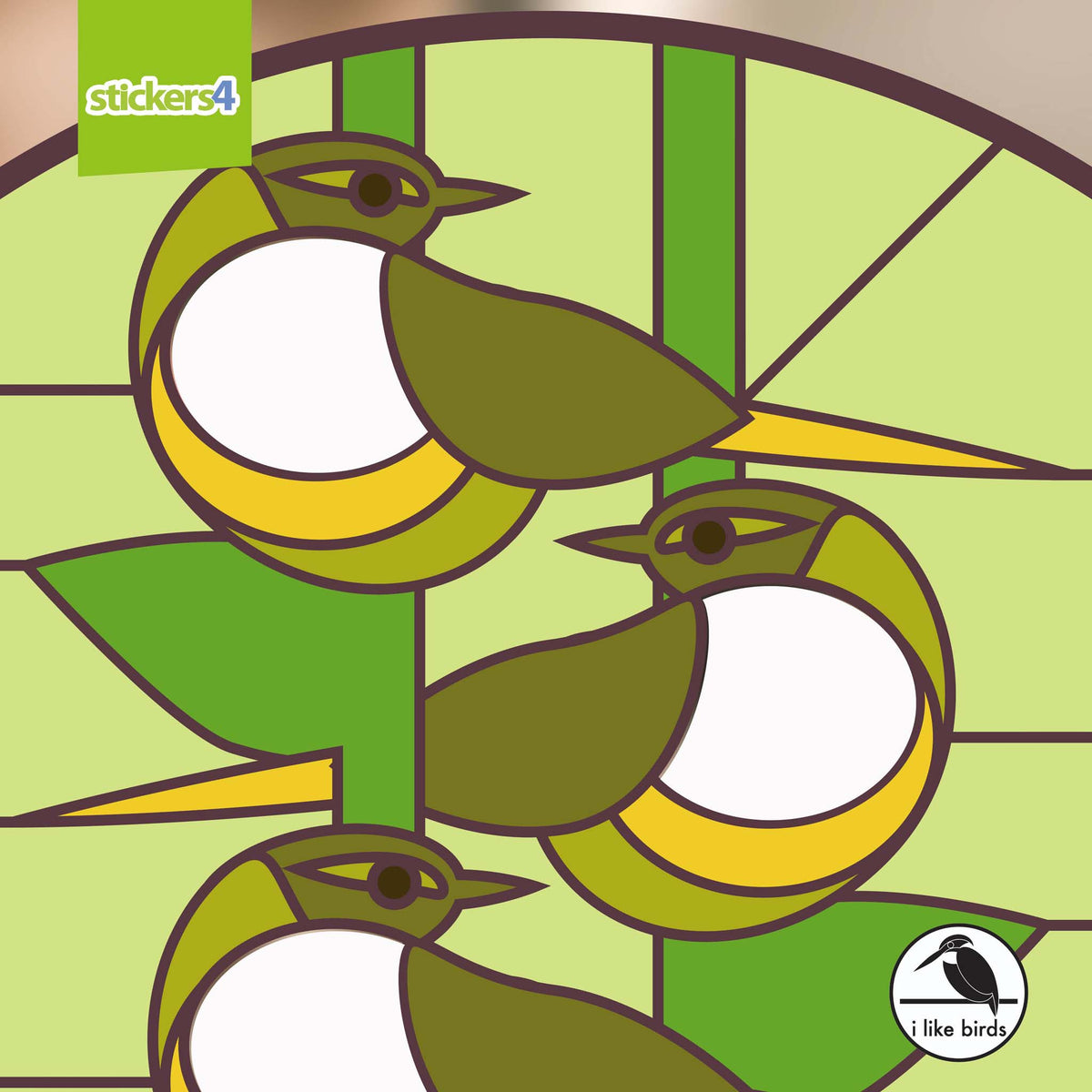 I Like Birds - Warblers Suncatcher Window Sticker