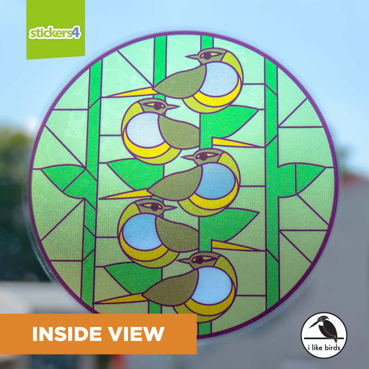 I Like Birds - Warblers Suncatcher Window Sticker