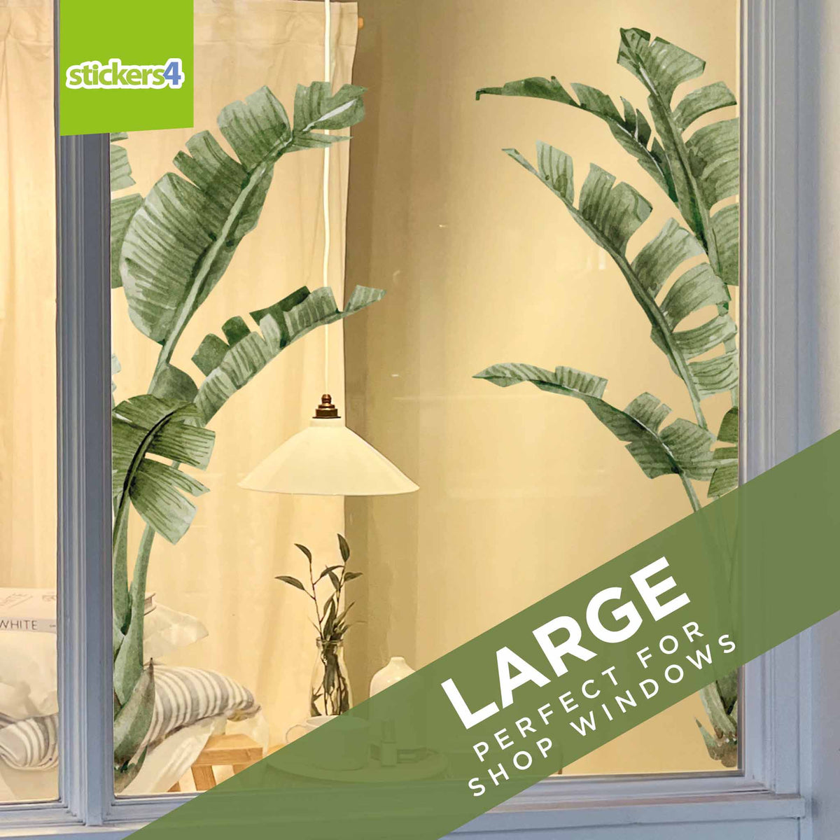 Watercolour Palm Leaves Window Stickers