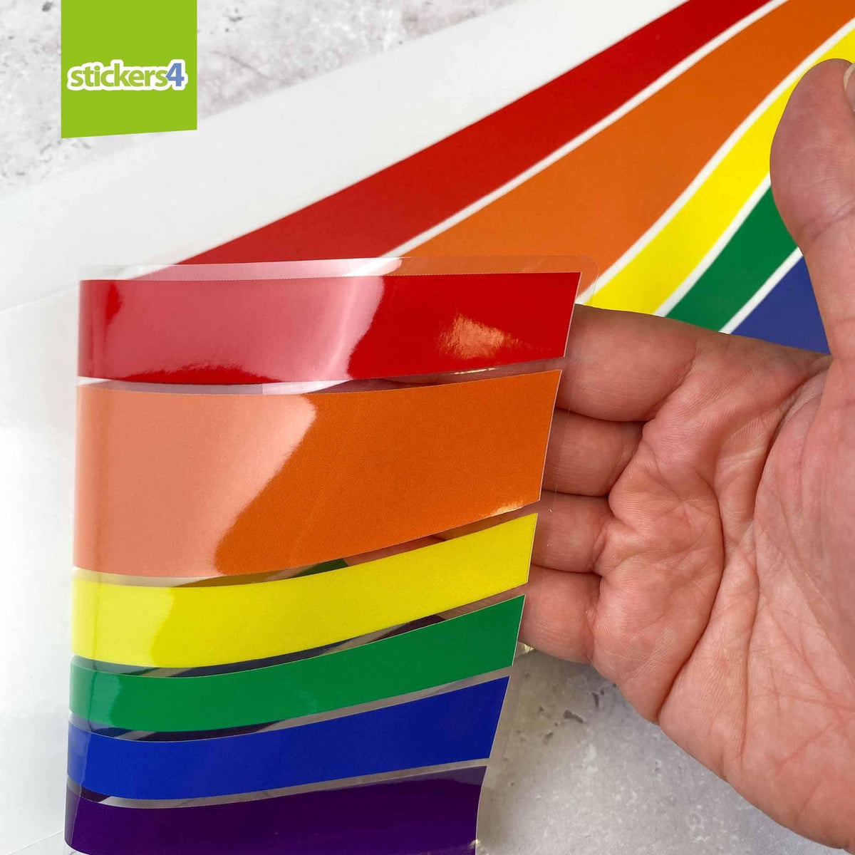 Wavy Rainbow Border Window Sticker Pride Window Displays
