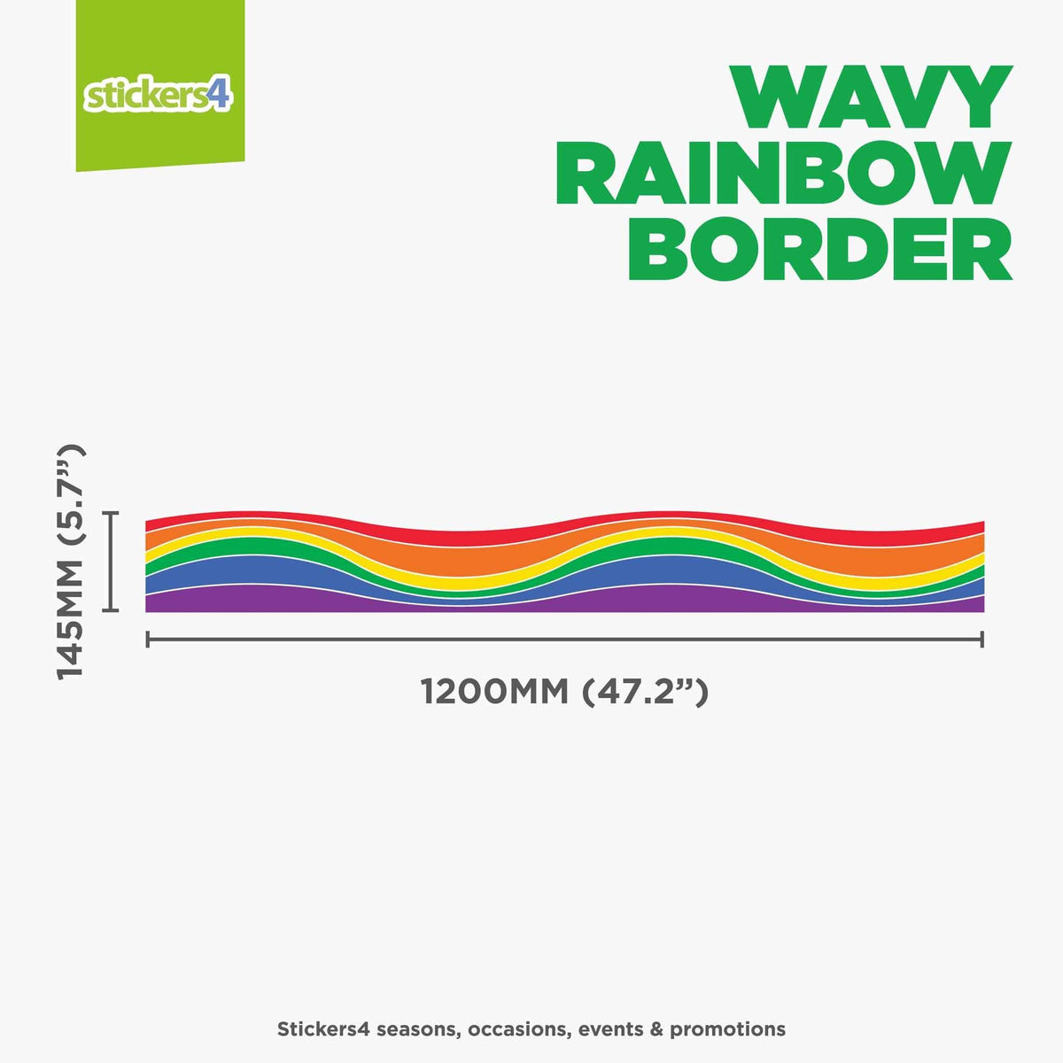 Wavy Rainbow Border Window Sticker Pride Window Displays