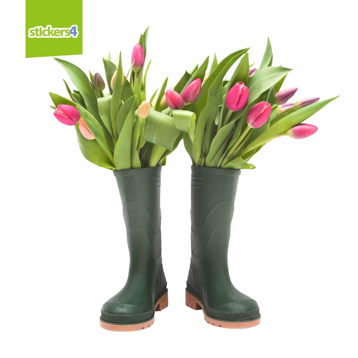 Wellies &amp; Tulips Window Sticker Seasonal Window Display