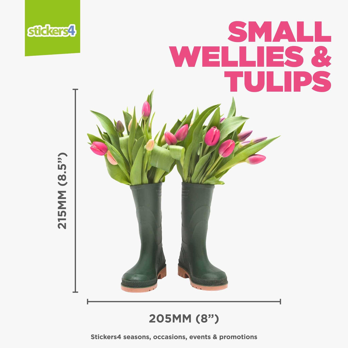 Wellies &amp; Tulips Window Sticker Seasonal Window Display