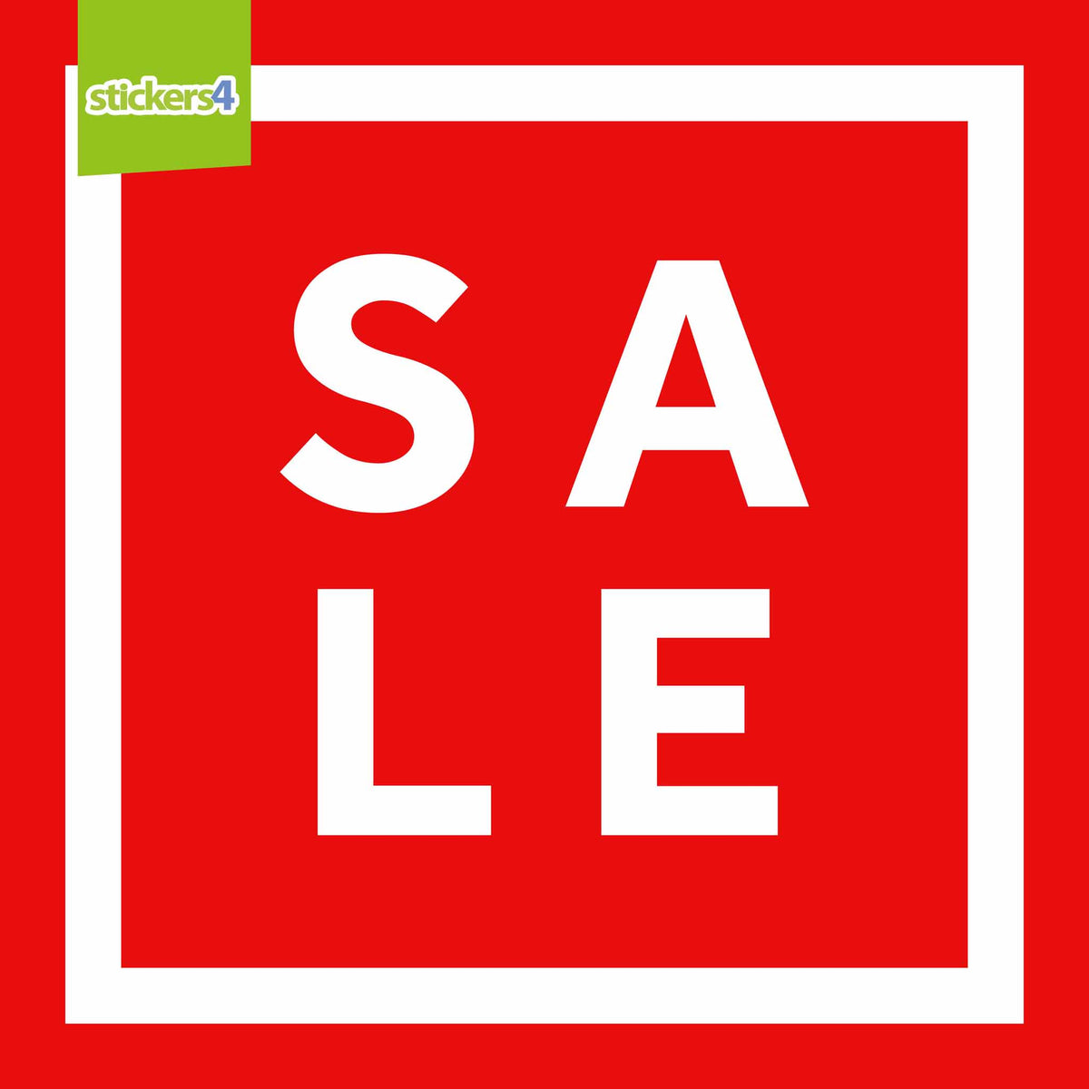 White SALE Square Window Sticker