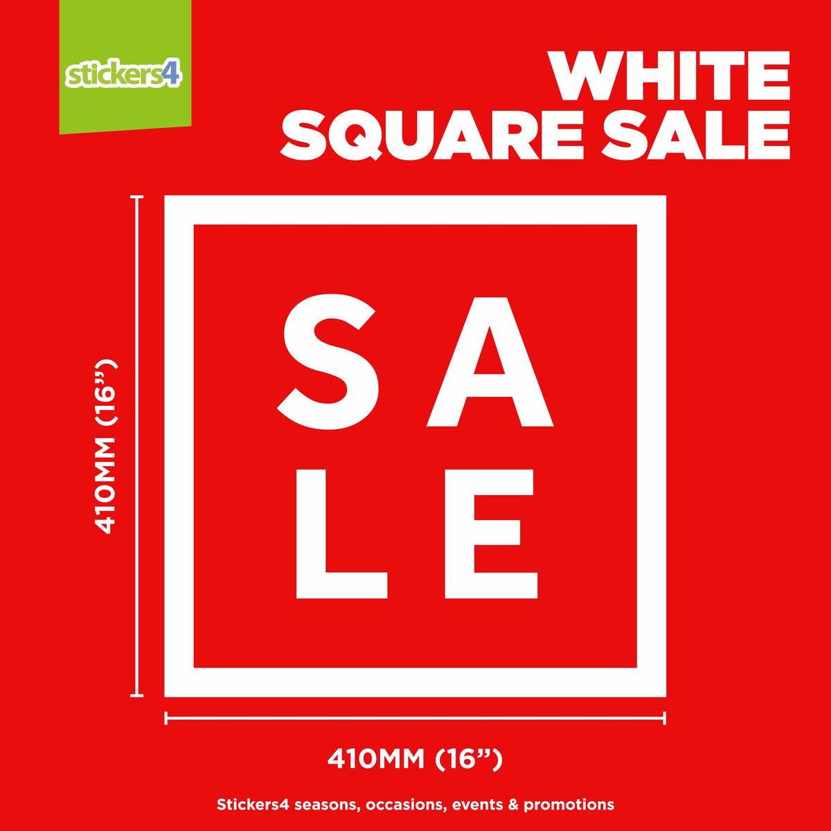 White SALE Square Window Sticker