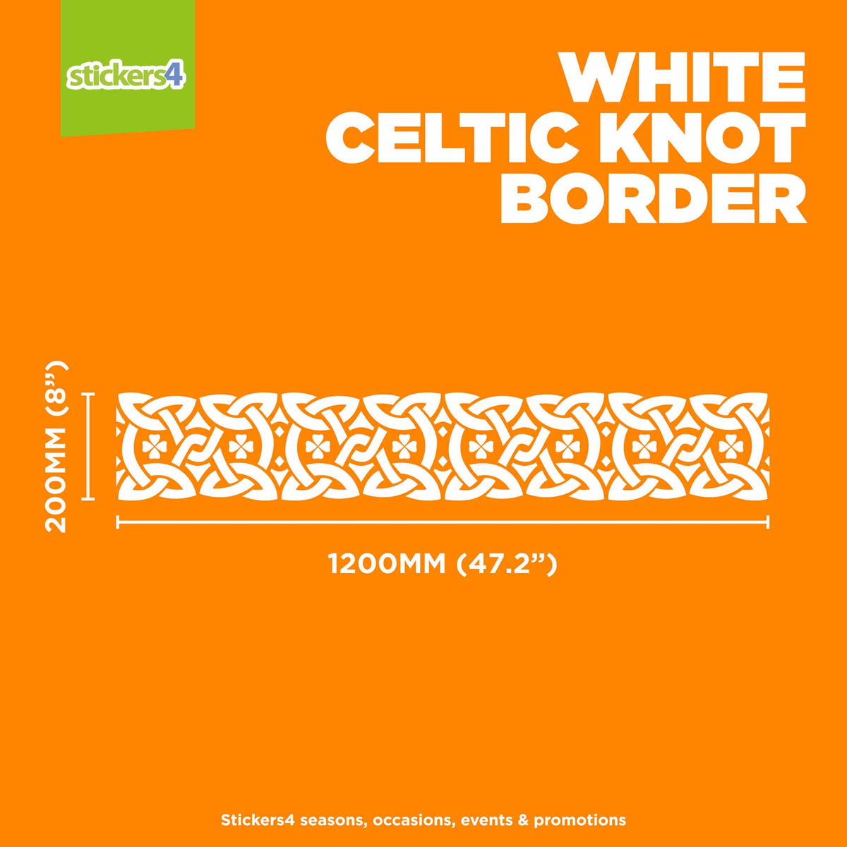 White Celtic Knot Border Window Sticker