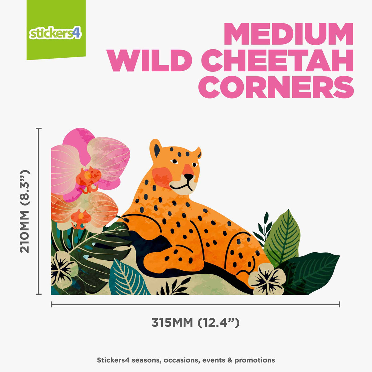 Wild Cheetah Corner Window Stickers