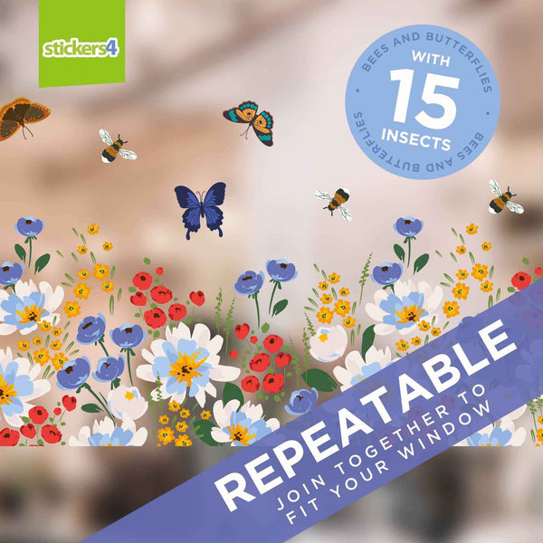 Wildflower Border - Window Sticker Window Display Border