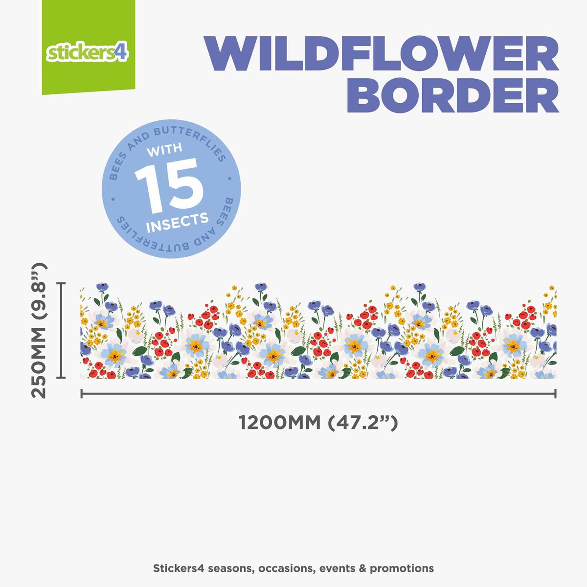 Wildflower Border - Window Sticker