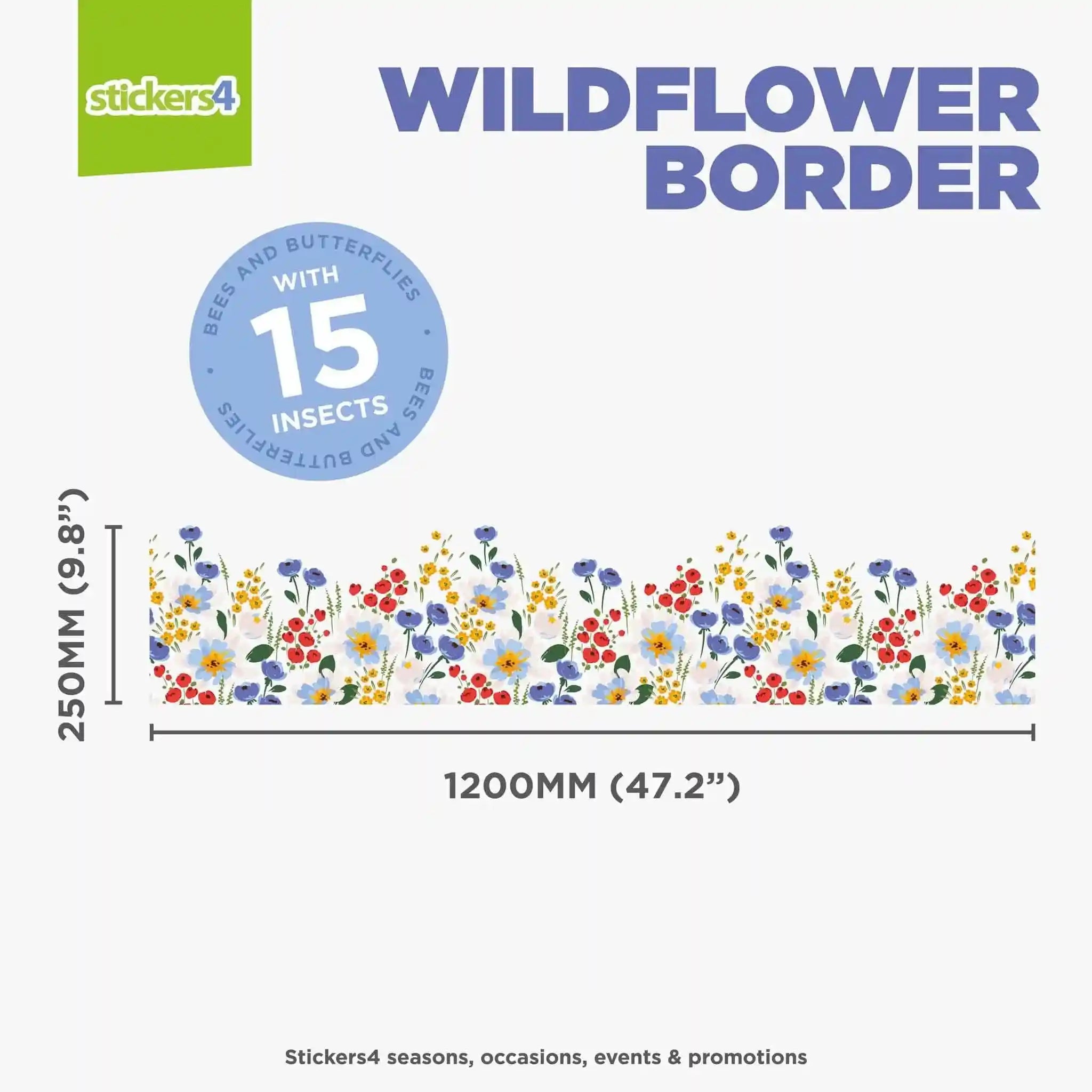 Wild-flowers a Border Window Sticker