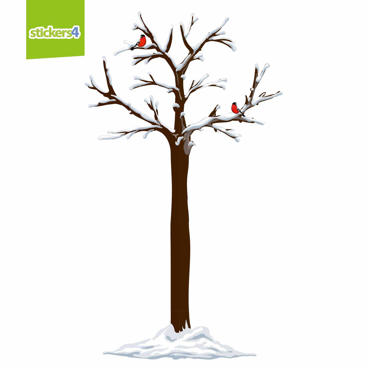 Large Full Colour Winter Tree Window Sticker