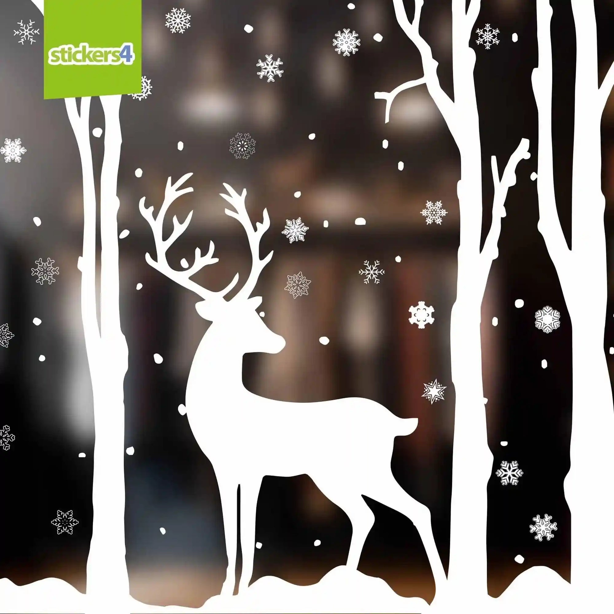 Window Sticker Snow Large Winter Wonderland Scene Window Stickers