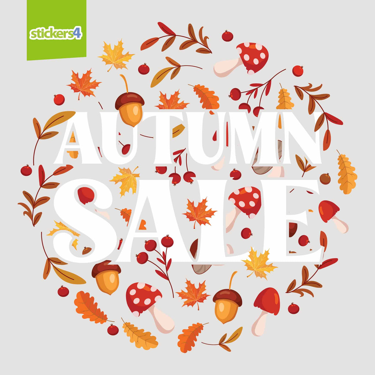 Woodland Autumn Sale Window Sticker Roundel