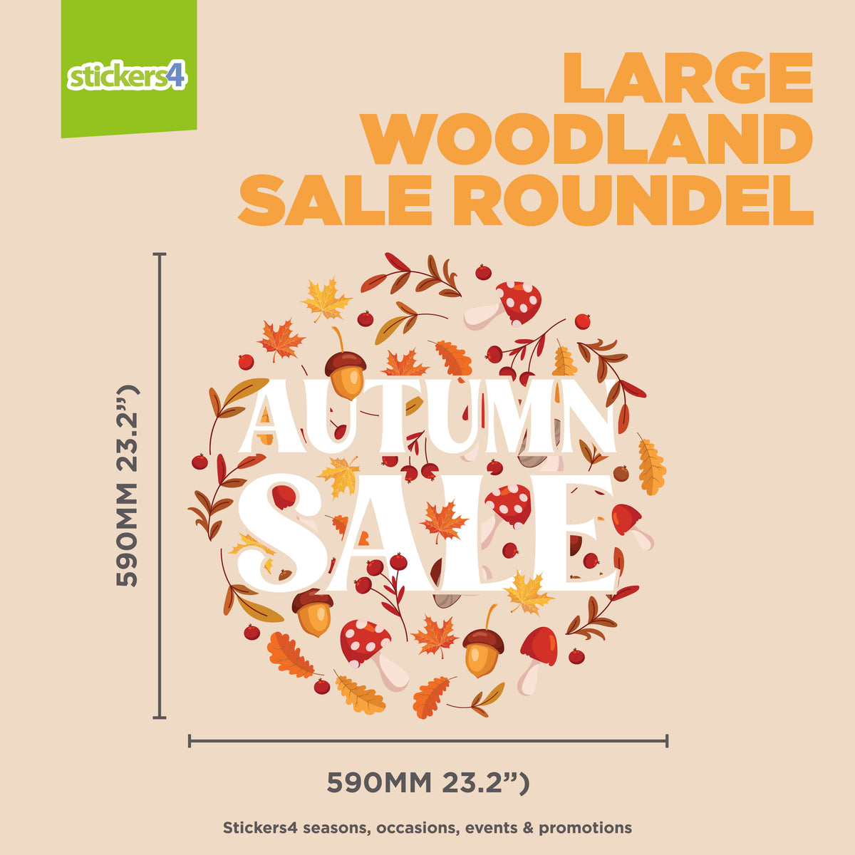 Woodland Autumn Sale Window Sticker Roundel