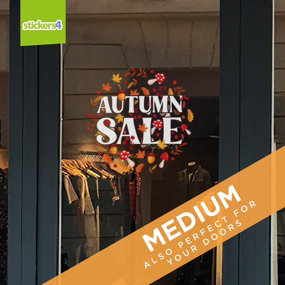 Woodland Autumn Sale Window Sticker Roundel