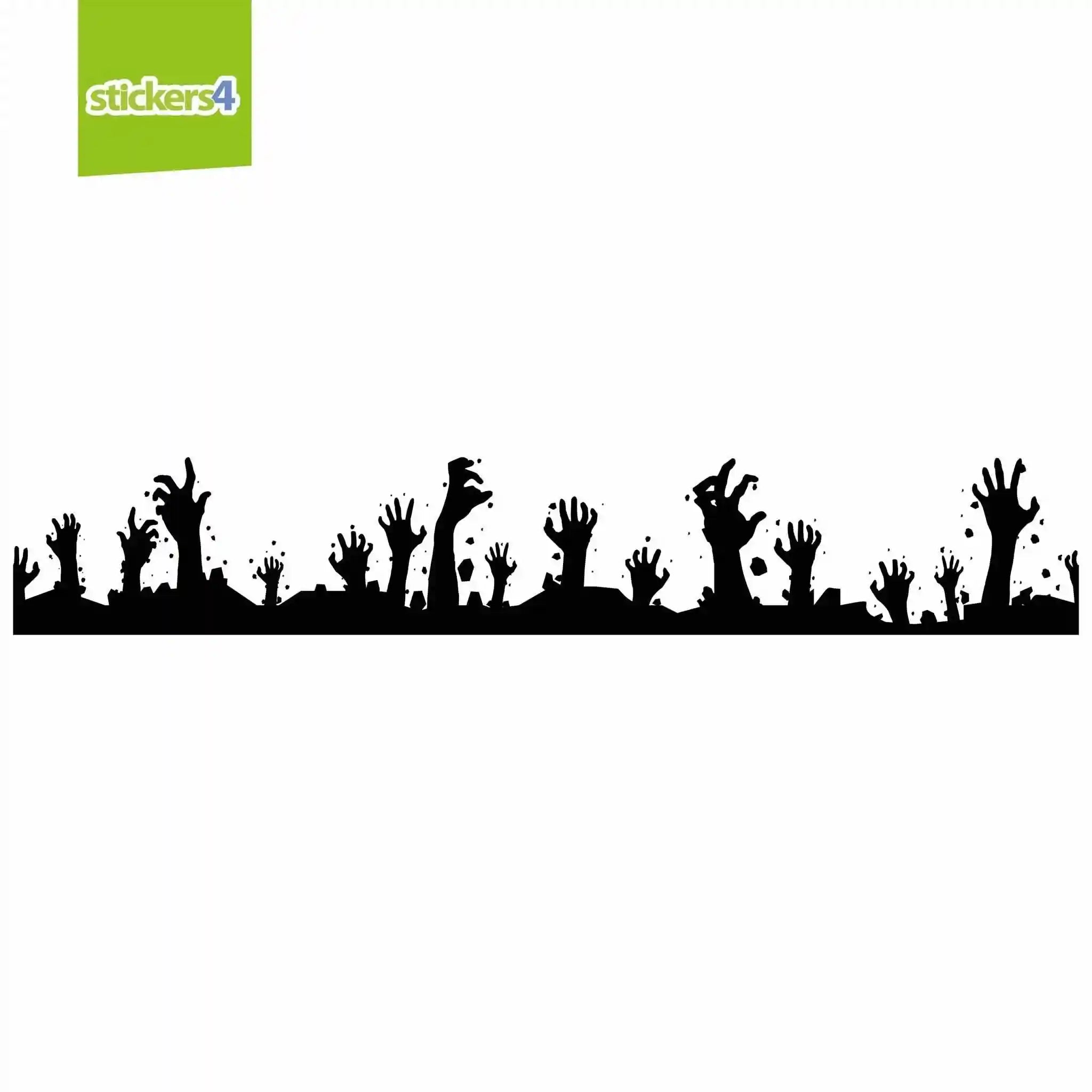 Zombie Border Control Zombie Hands Silhouette Border Window Sticker | Repeatable