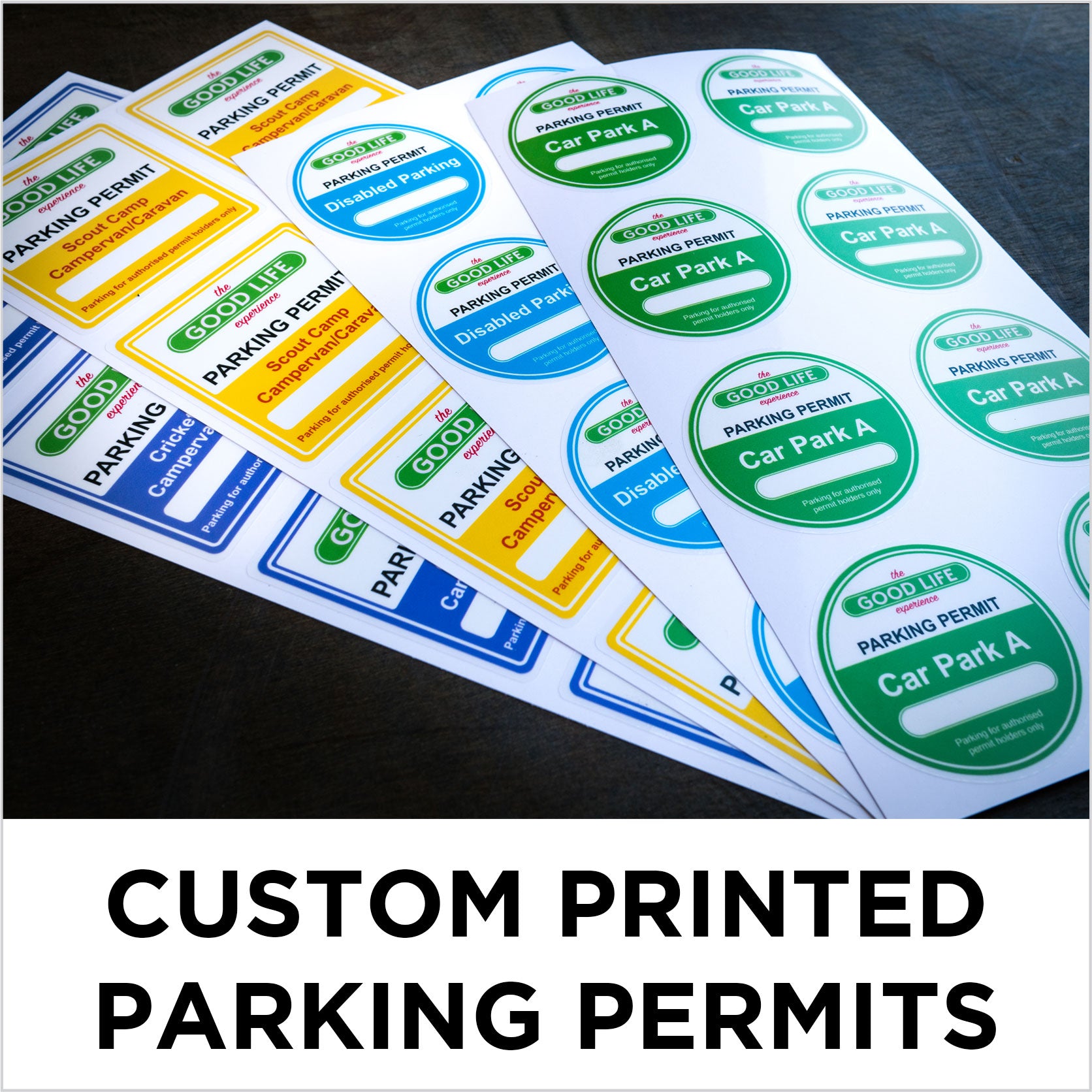 custom printed personalised parking permits