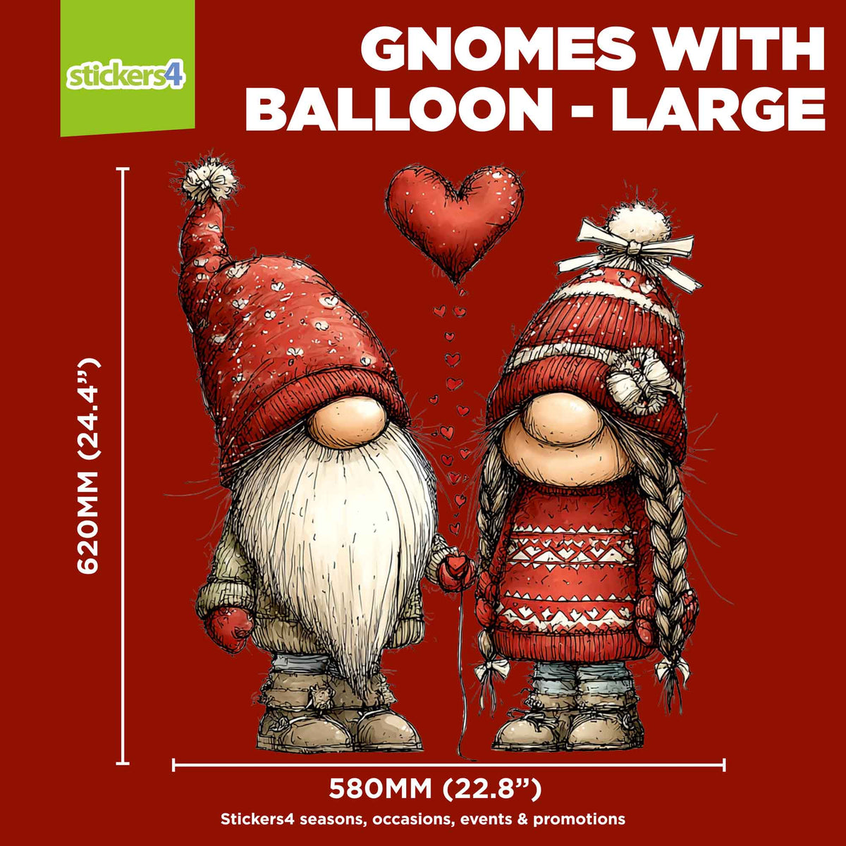 Gnome Couple with Heart Balloon