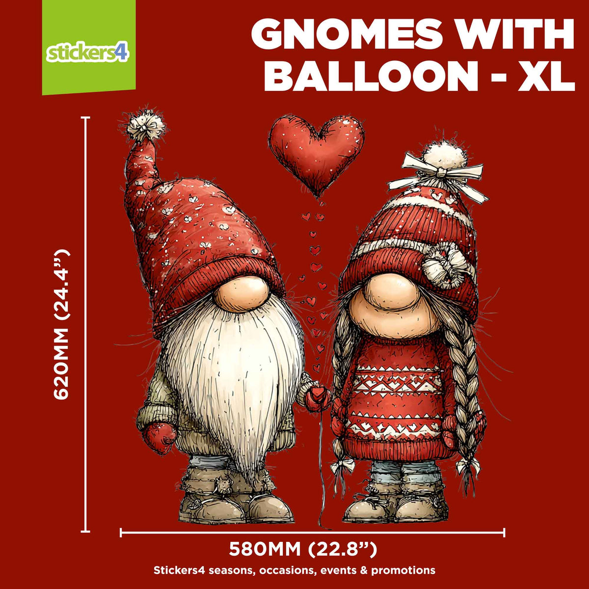 Gnome Couple with Heart Balloon