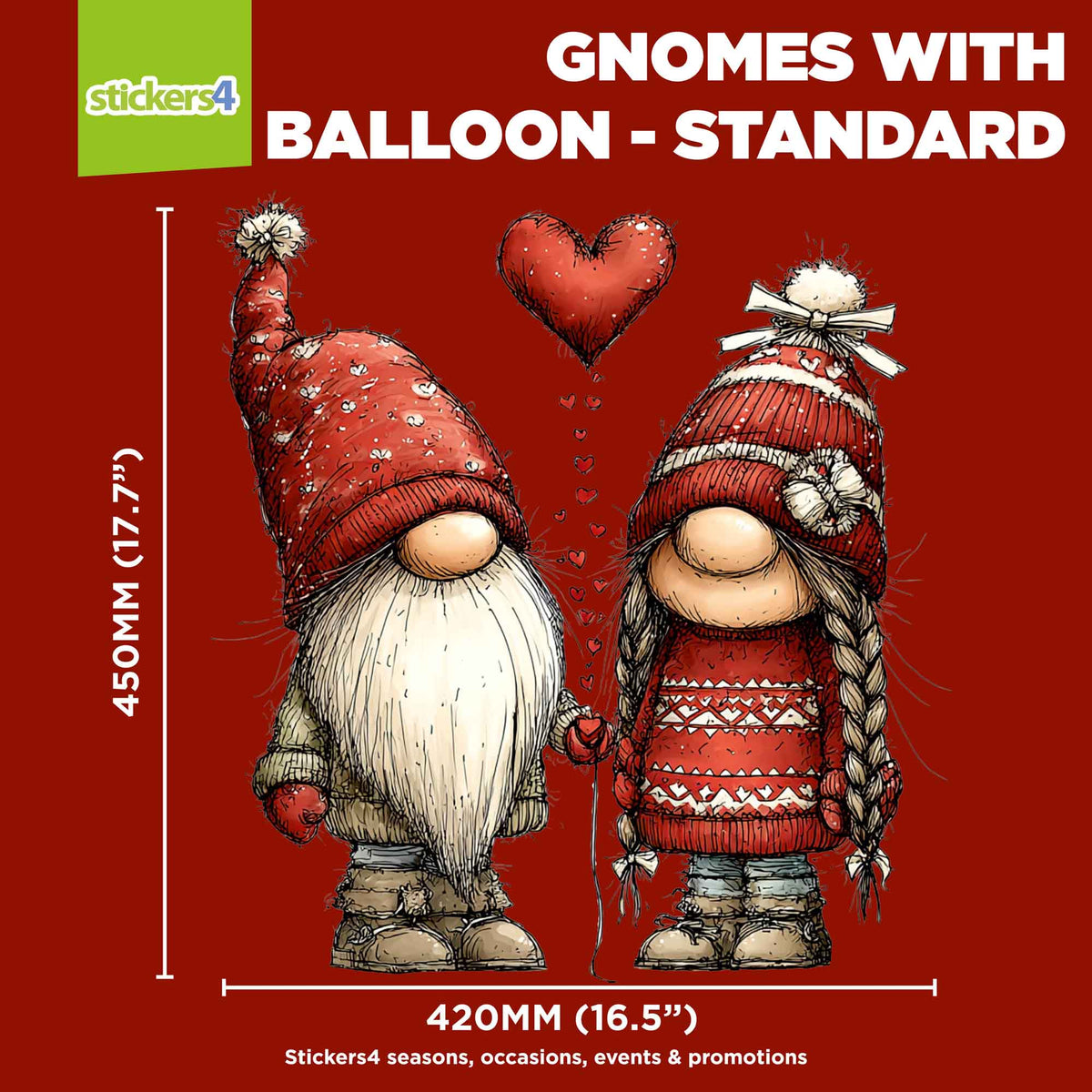 Gnome Couple with Heart Balloon