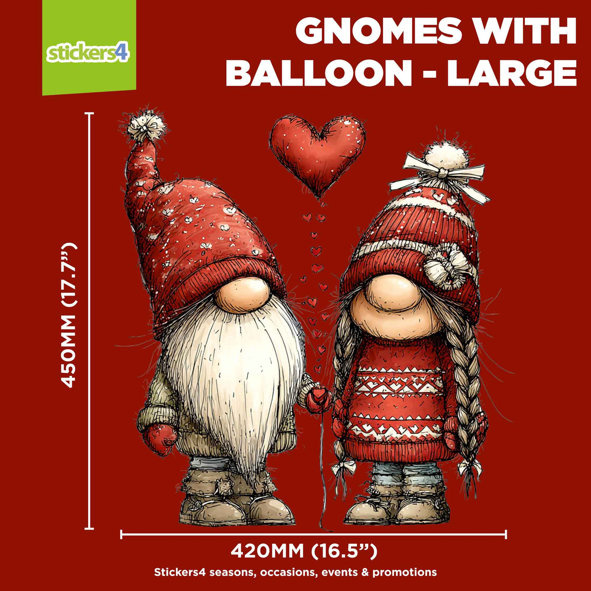 Gnome Couple with Heart Balloon