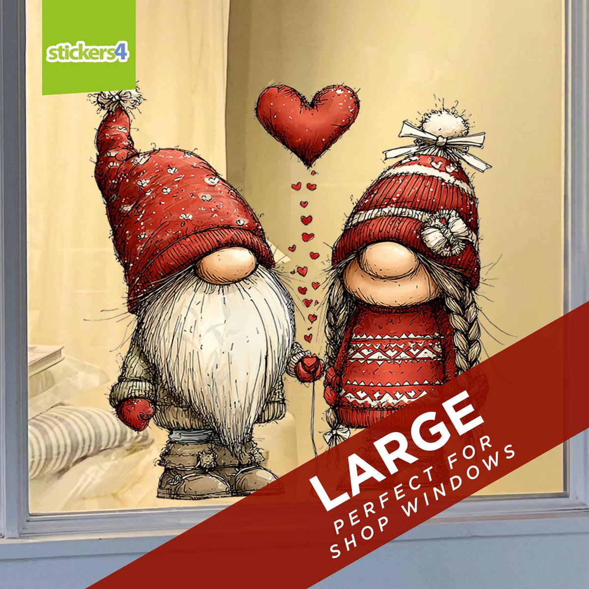 Gnome Couple with Heart Balloon