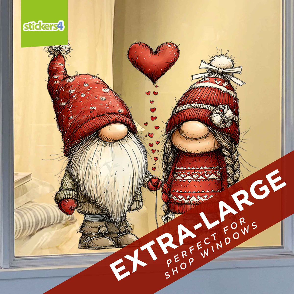 Gnome Couple with Heart Balloon