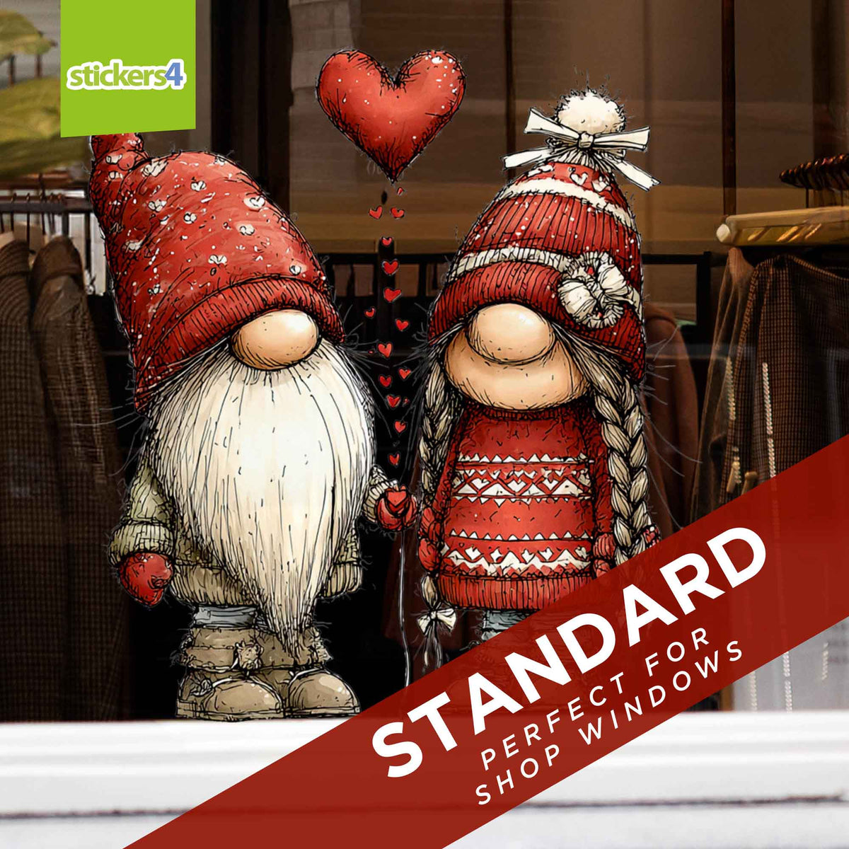 Gnome Couple with Heart Balloon