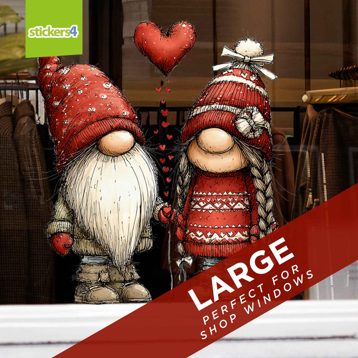 Gnome Couple with Heart Balloon