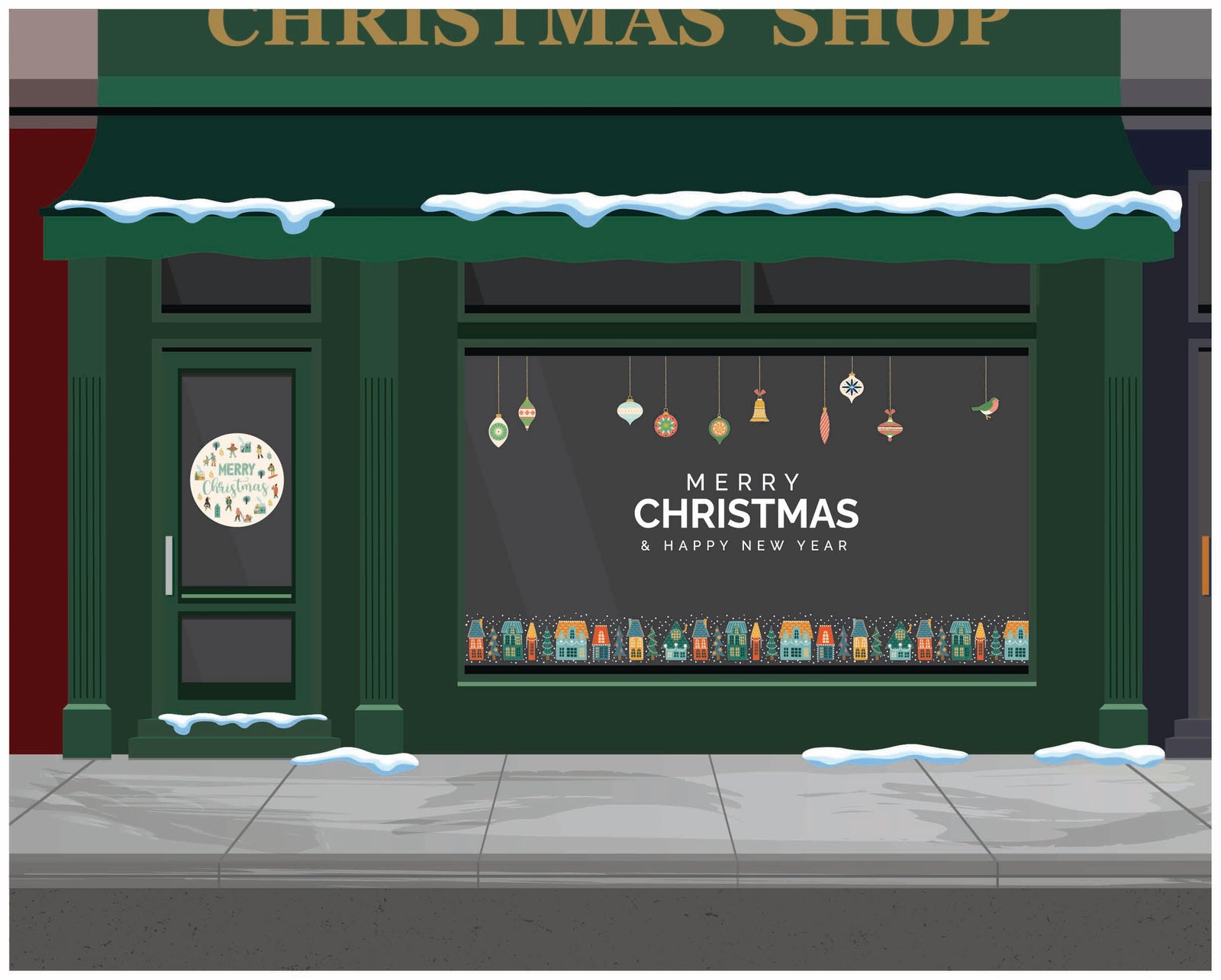 scandi delights merry christmas window display idea