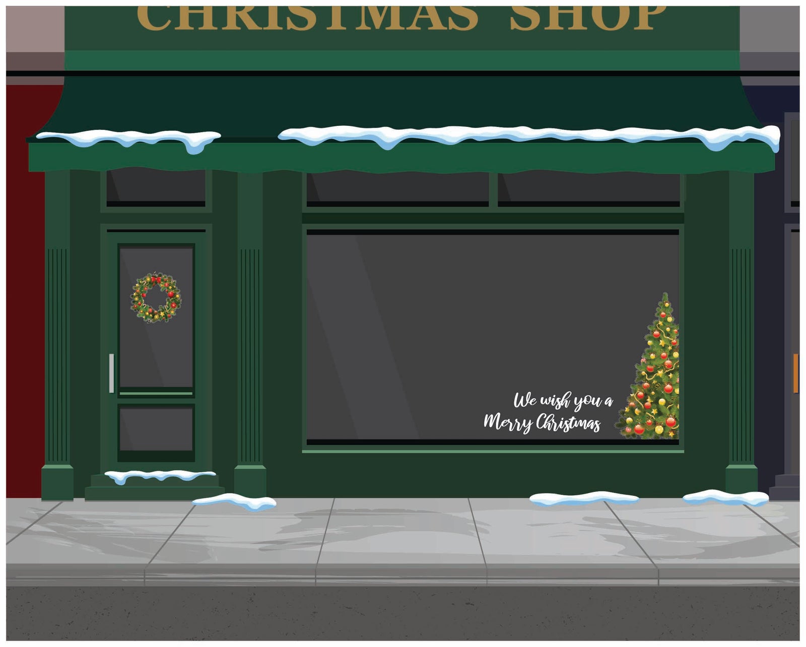 simple traditional christmas window idea