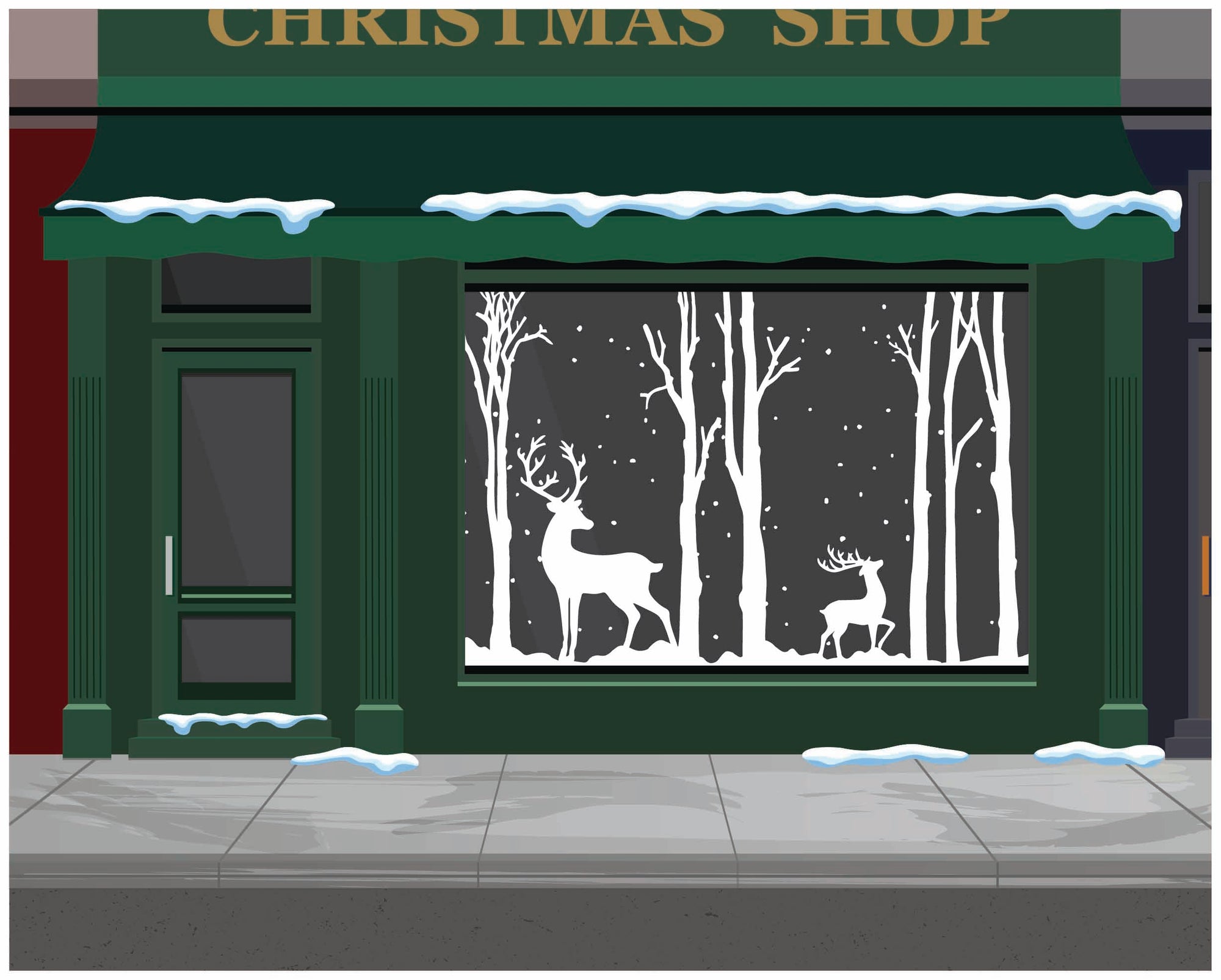 winter wonderland christmas window sticker display idea