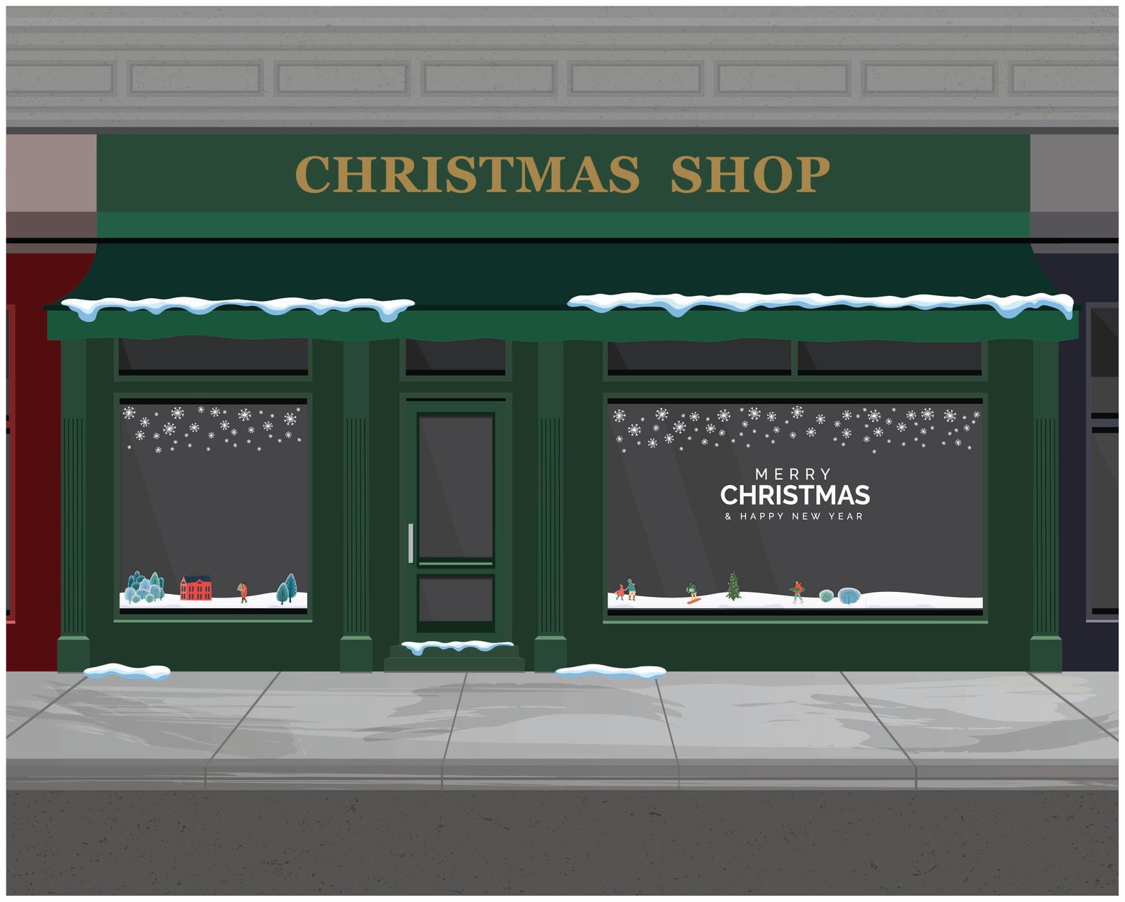 winter border window stickers christmas window idea