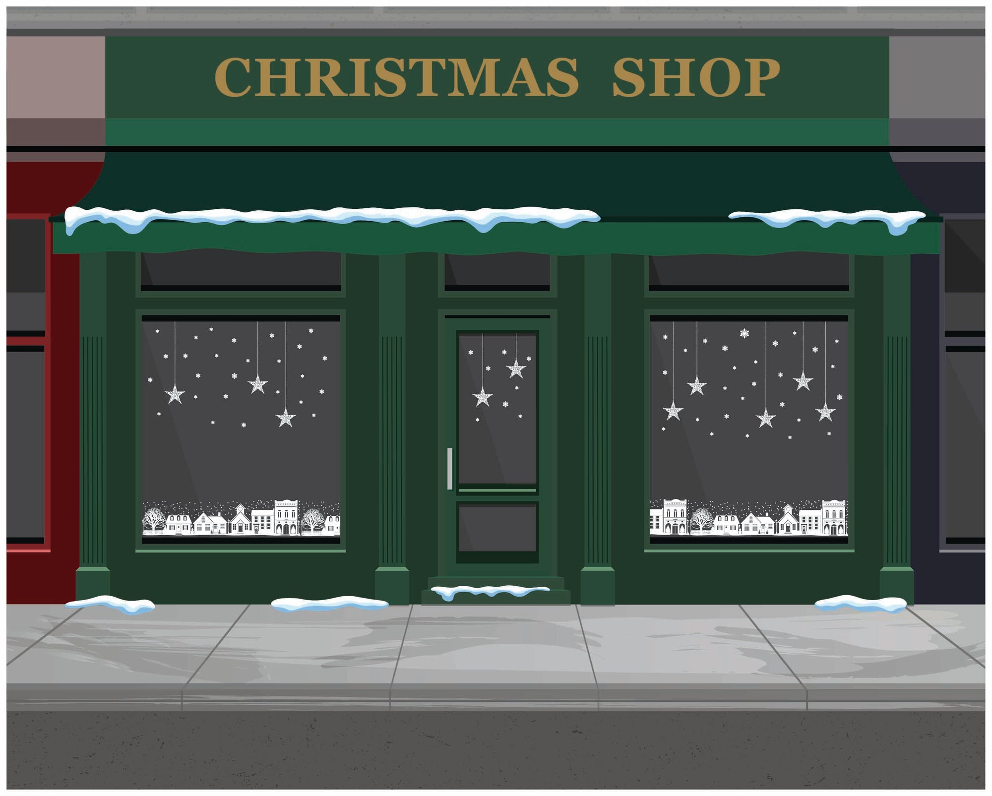 Starry night Christmas window idea for shop window displays